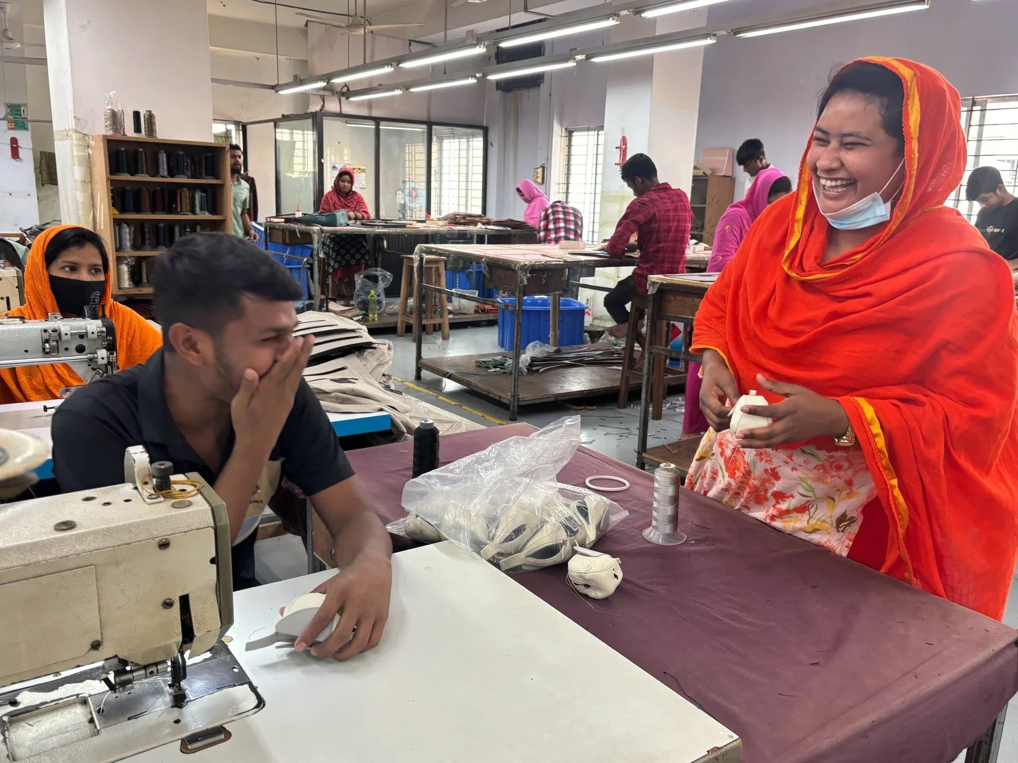 Craftspeople at the Yamaguchi factory in Bangladesh