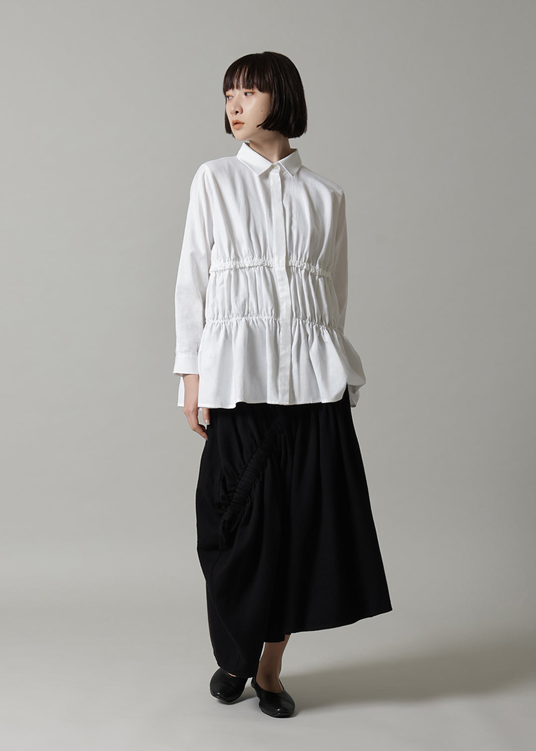 Yui Shirring Shirt 150tw Khadi