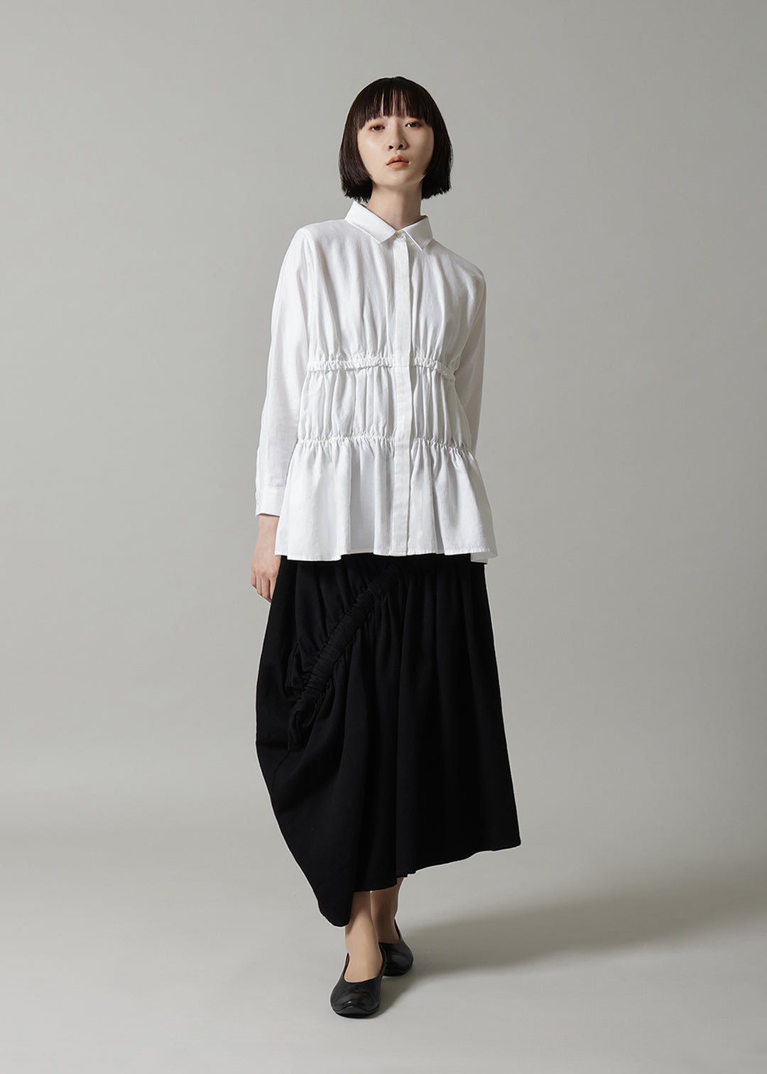 Yui Shirring Shirt 150tw Khadi