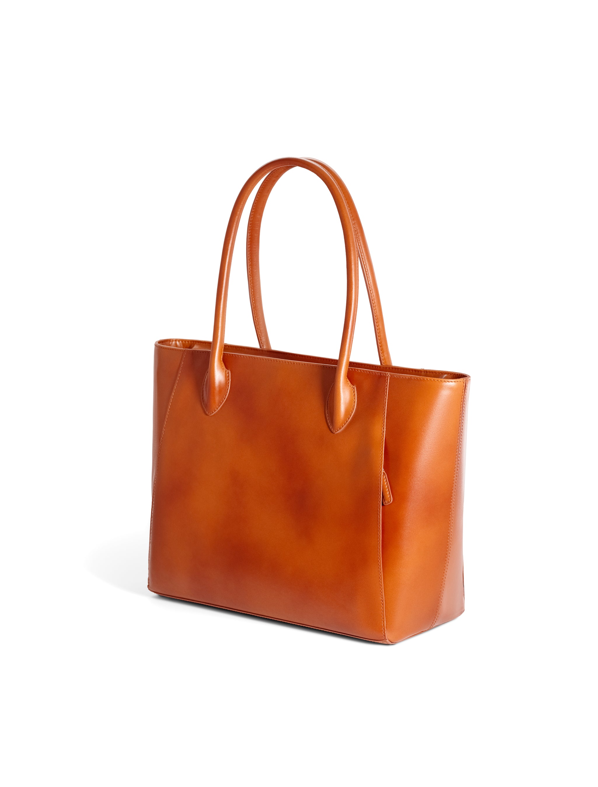 Antique Career Leather Tote | Slim & Compact – Eriko Yamaguchi