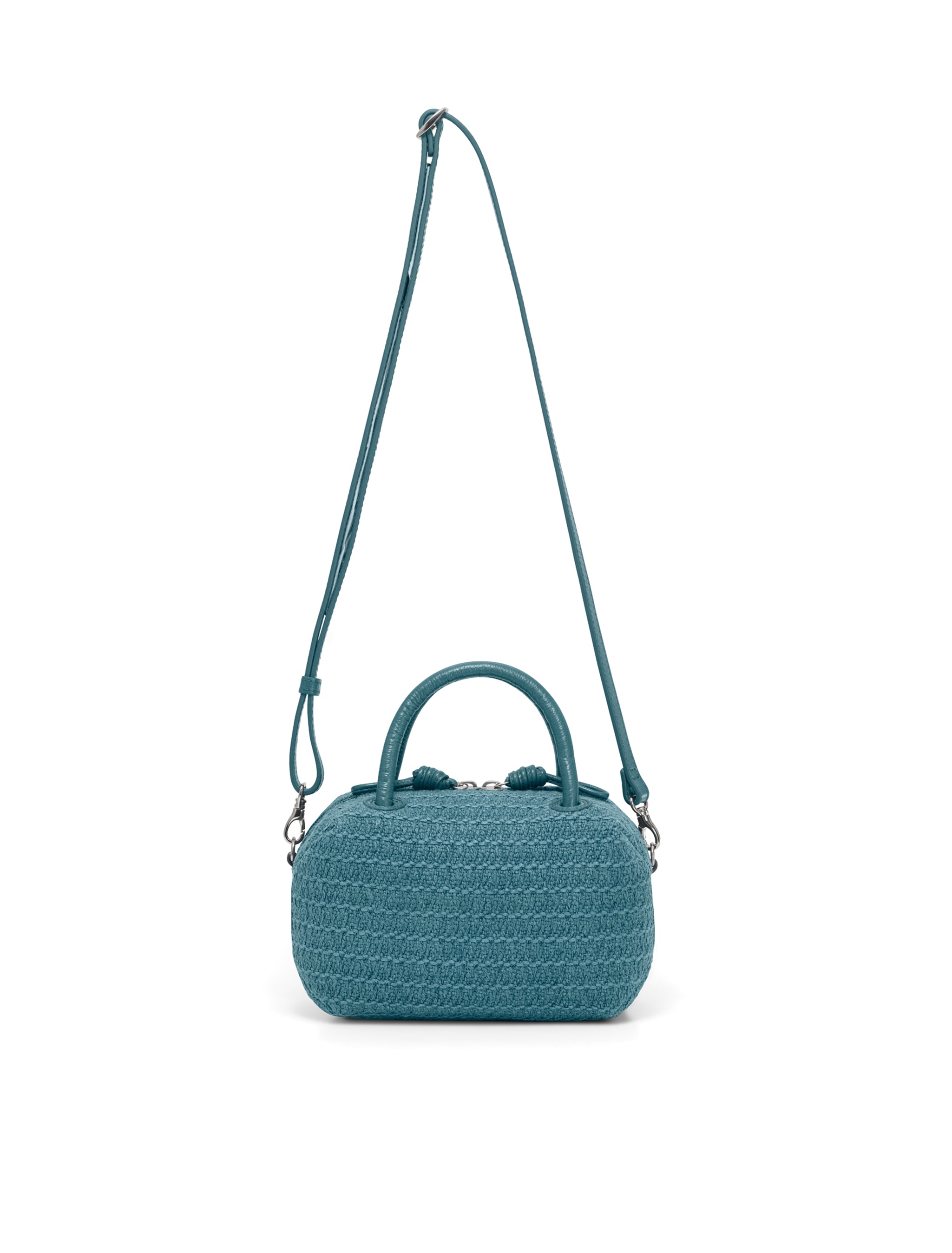 Waffle jute 2-way handbag