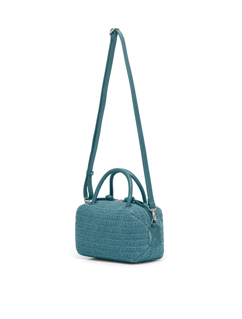 Waffle jute 2-way handbag